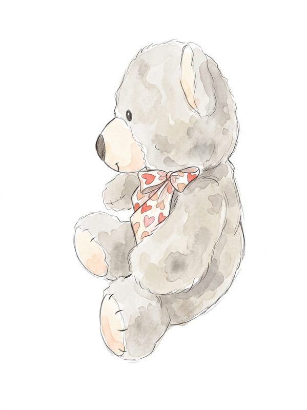 Aunt Sandy's Sewing Weighted Stuffed Animal, Bunny, Moose or Teddy Bear with 4 lbs, — hand-drawn illustration of sensory tool for children with Autism, SPD