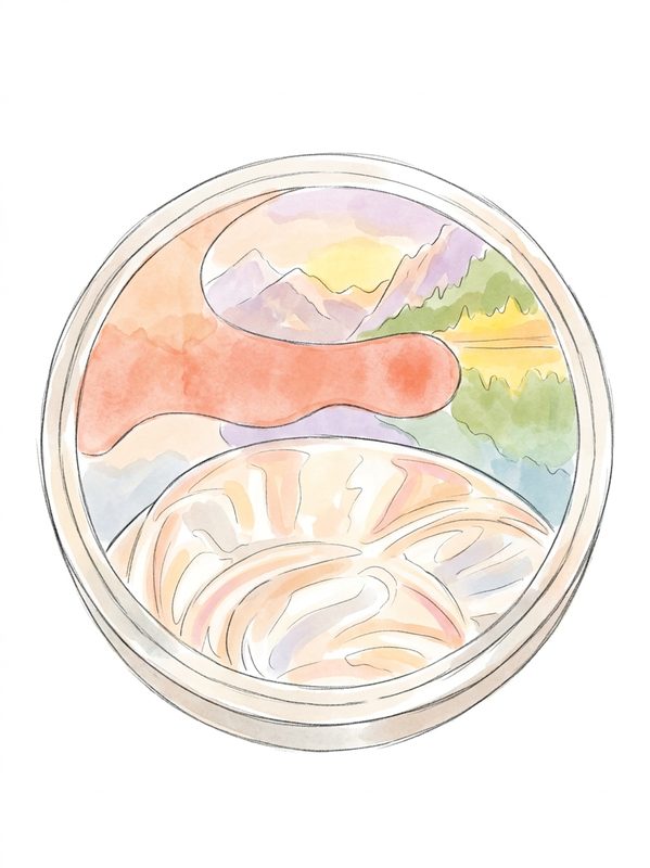 Crazy Aaron's Thinking Putty (Ninja - Color Changing) — hand-drawn illustration of ADHD focus tool