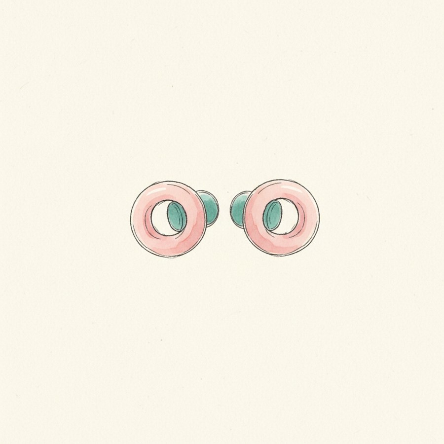 Loop Quiet 2 Reusable Noise-Reducing Ear Plugs — hand-drawn illustration of ADHD focus tool
