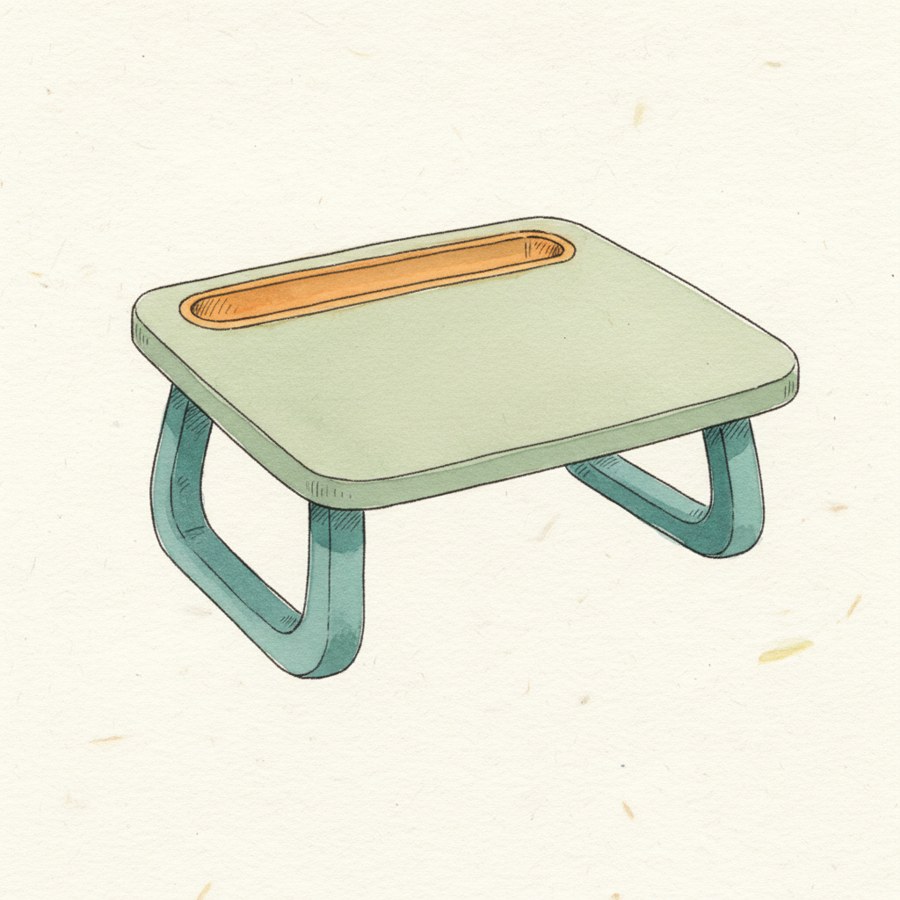 Kids Lap Desk 6-Pack (Plastic Trays with Storage) — hand-drawn illustration of ADHD focus tool